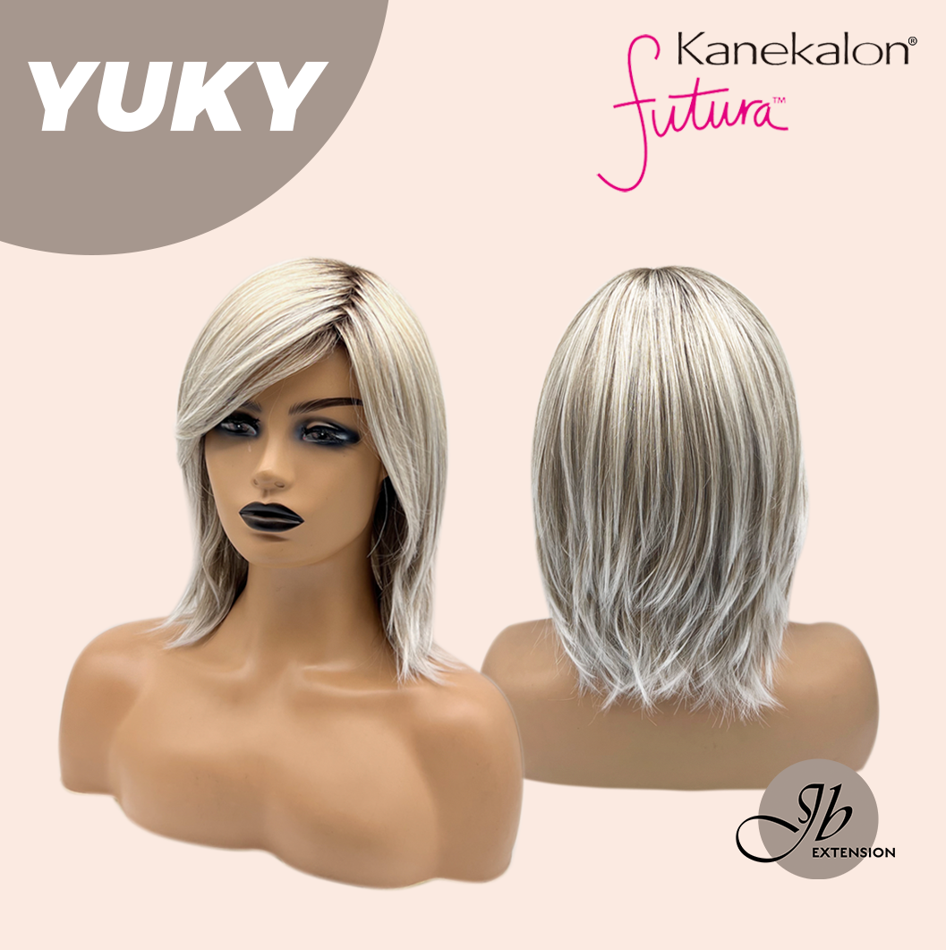 JBEXTENSION 14 Inches Ash Blonde White Wig Women Fashion Full Machine Wig YUKY【PLUS PERMATEASE】【BENDY EAR TABS】