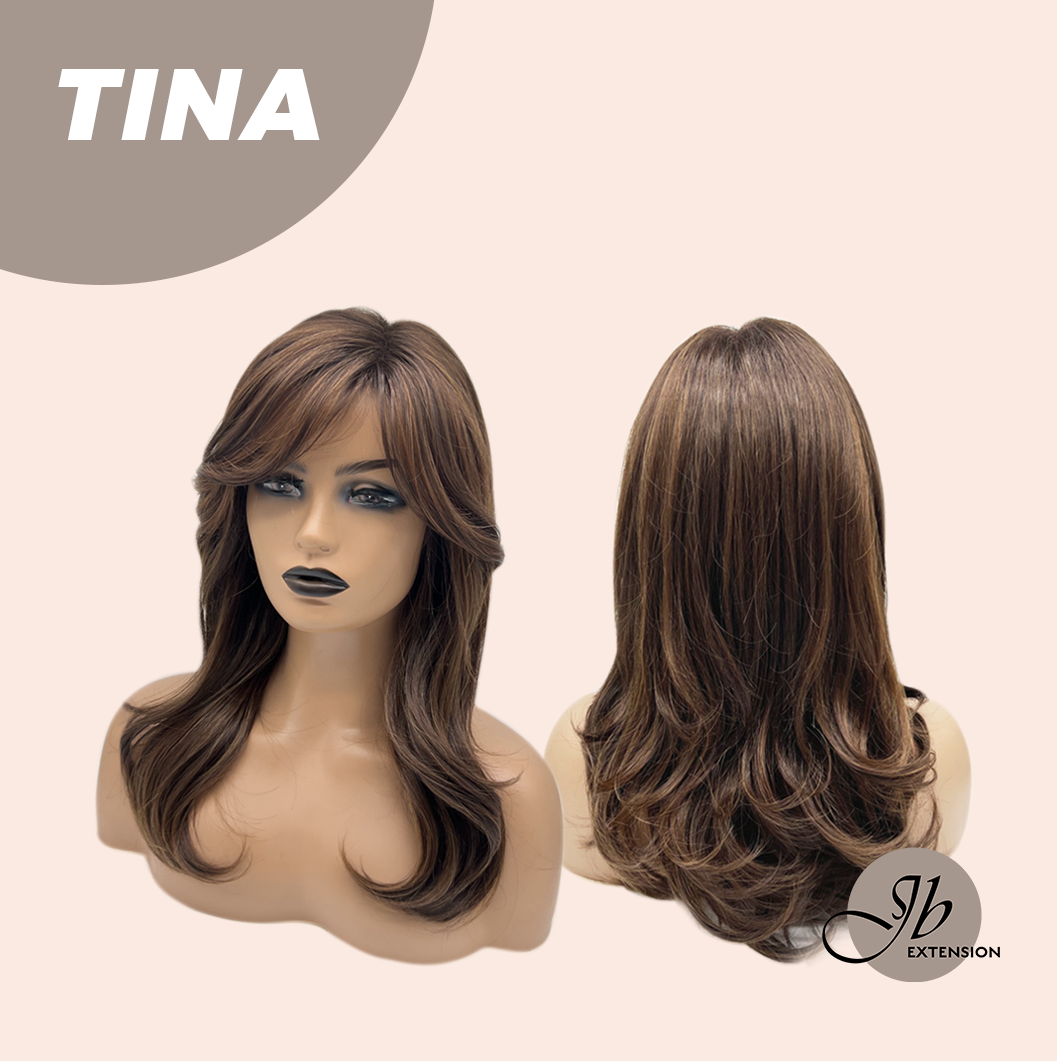 [PRE-ORDER] JBEXTENSION 18 Inches Brown Mocha Curly Women Fashion Full Machine Wig TINA【PLUS PERMATEASE】【BENDY EAR TABS】
