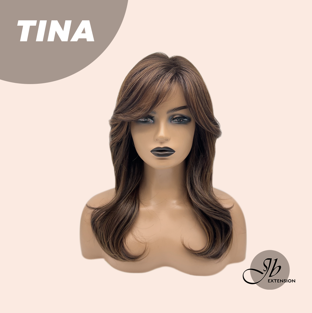 [PRE-ORDER] JBEXTENSION 18 Inches Brown Mocha Curly Women Fashion Full Machine Wig TINA【PLUS PERMATEASE】【BENDY EAR TABS】