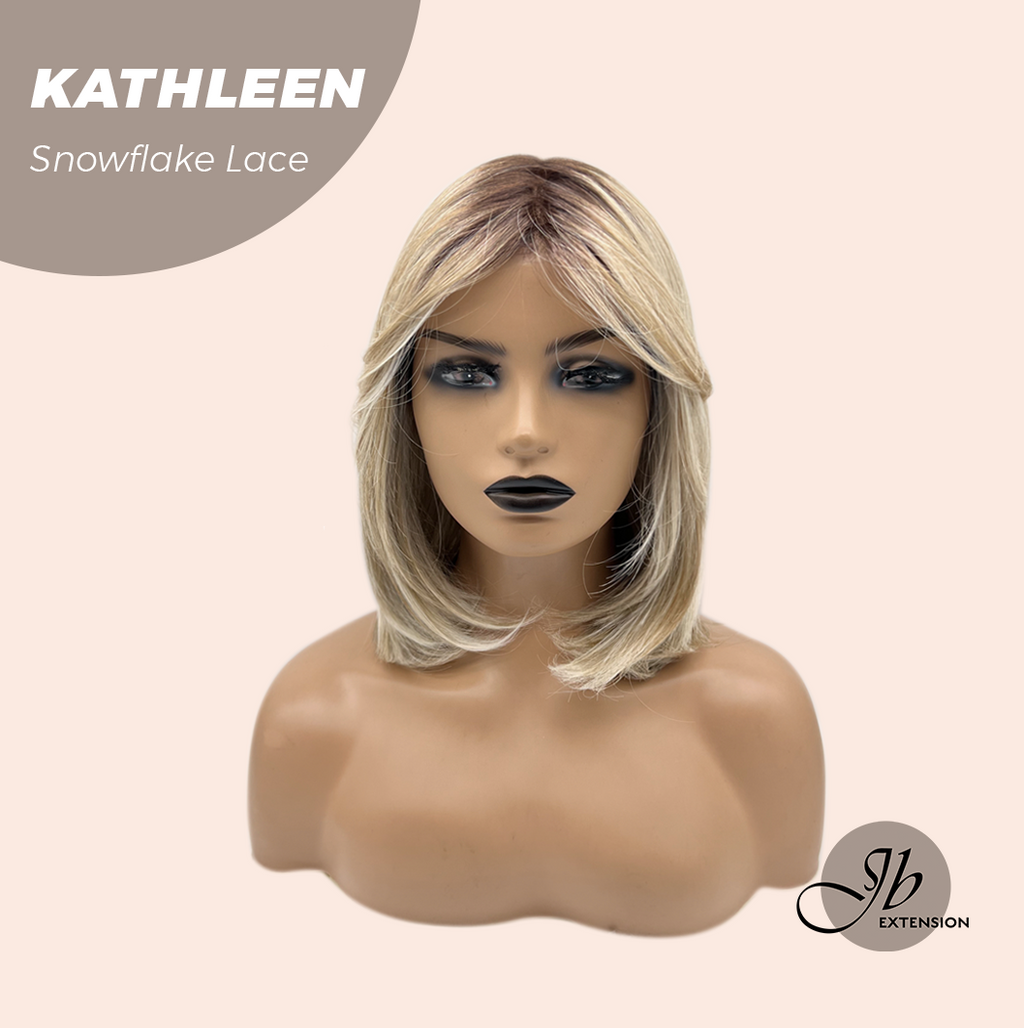 [PRE-ORDER] JBEXTENSION 15 Inches Mix Blonde Pre-Cut T Part Snowflake Lace Frontlace Glueless Wig KATHLEEN【BENDY EAR TABS】