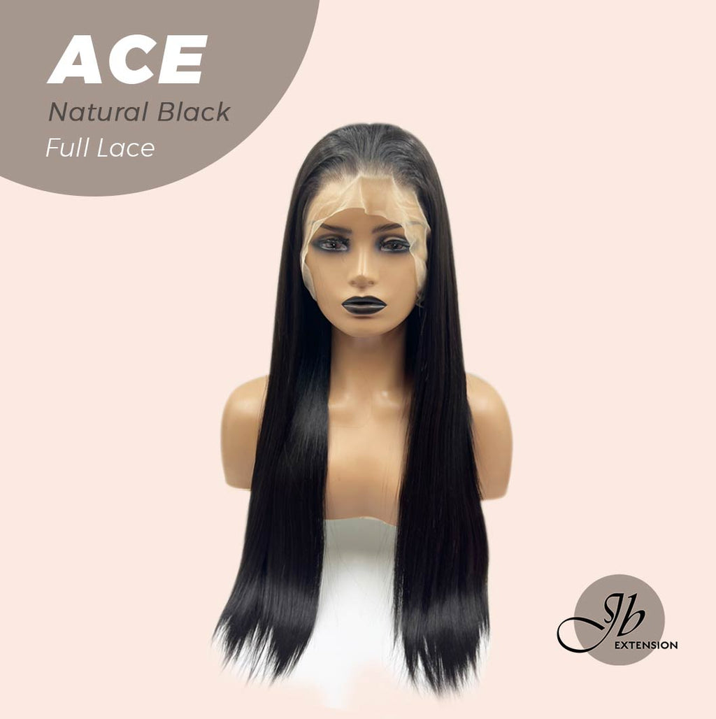JBEXTENSION 28 Inches Natural Black Long Straight HD Transparent 360 Lace Front Wigs Pre-Plucked Hair Glueless 180% Density Full Lace Hair Glueless Wigs For Thinning Hair ACE NATURAL BLACK