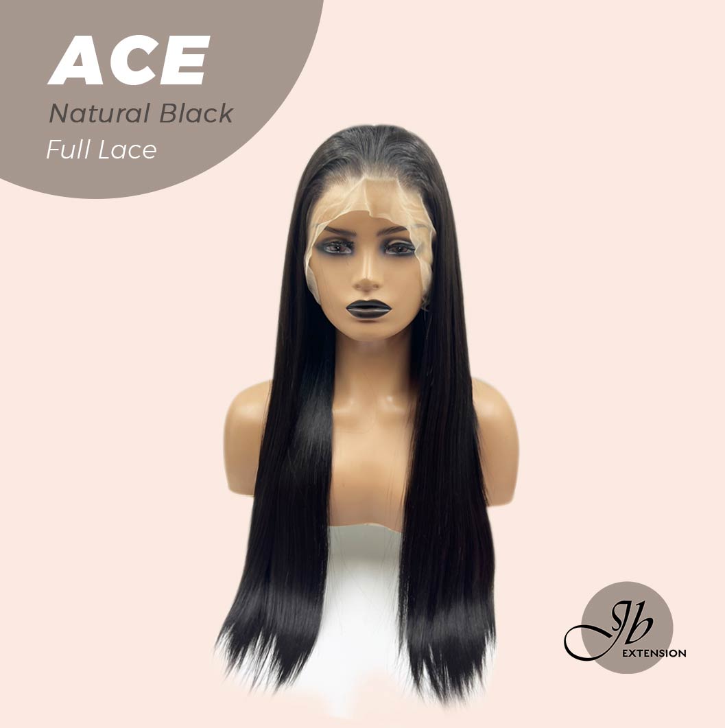 JBEXTENSION 28 Inches Natural Black Long Straight HD Transparent 360 Lace Front Wigs Pre-Plucked Hair Glueless 180% Density Full Lace Hair Glueless Wigs For Thinning Hair ACE NATURAL BLACK
