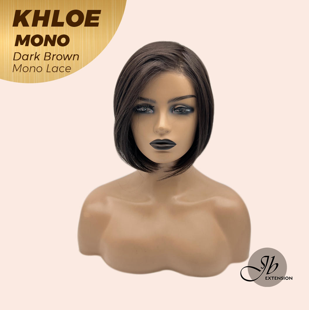 [PRE-ORDER] JBEXTENSION KHLOE MONO Monofilament Handmade Wig 6X5 Full Monofilament Hand Tied Top Wig 12 Inches Bob Cut Dark Brown Mono Lace Handmade Futura Fiber Wig With Anti-slip Silicone Strips Glueless Wig KHLOE MONO DARK BROWN【BENDY EAR TABS】