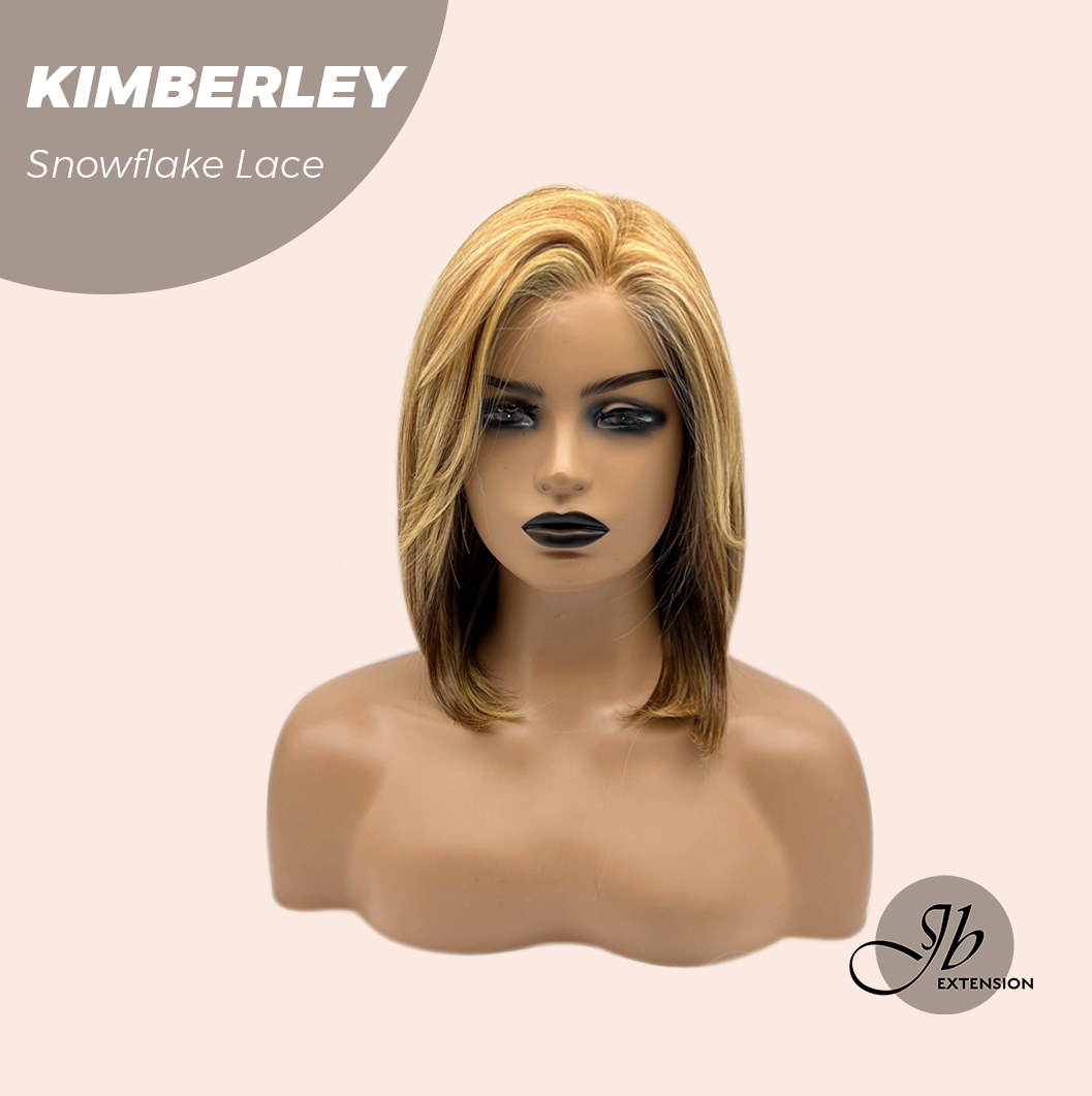 HOT OF SEASON - 14 Inches Honey Blonde Pre-Cut Snowflake Lace Frontlace Glueless Wig KIMBERLEY【PERMATEASE】【BENDY EAR TABS】