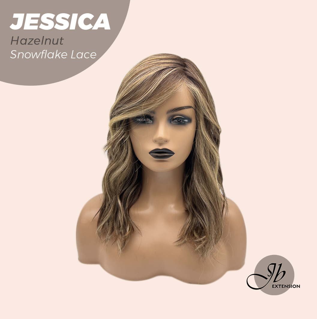 [PRE-ORDER] JBEXTENSION 16 Inches Hazelnut Curly Pre-Cut Side Part Snowflake Lace Frontlace Glueless Wig JESSICA HAZELNUT【BENDY EAR TABS】