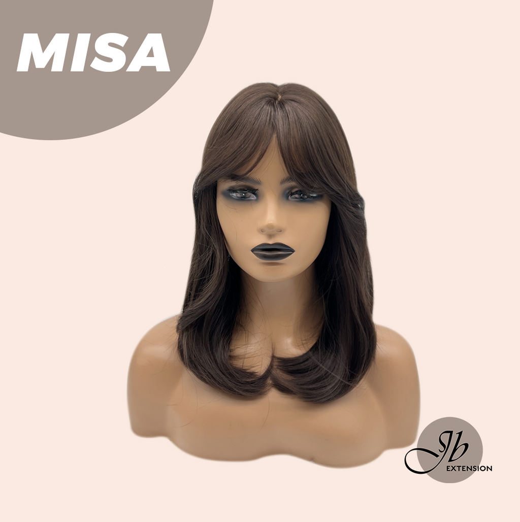 JBEXTENSION 16 Inches Cold Brown Wig With Bangs MISA