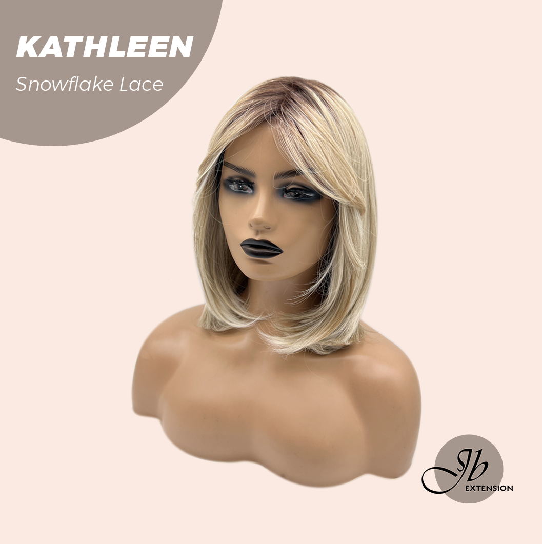 [PRE-ORDER] JBEXTENSION 15 Inches Mix Blonde Pre-Cut T Part Snowflake Lace Frontlace Glueless Wig KATHLEEN【BENDY EAR TABS】