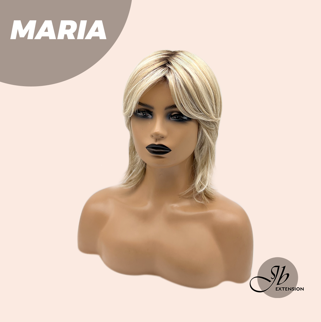 JBEXTENSION 12 Inches Short Blonde Women Fashion Full Machine Wig MARIA【PLUS PERMATEASE】【BENDY EAR TABS】