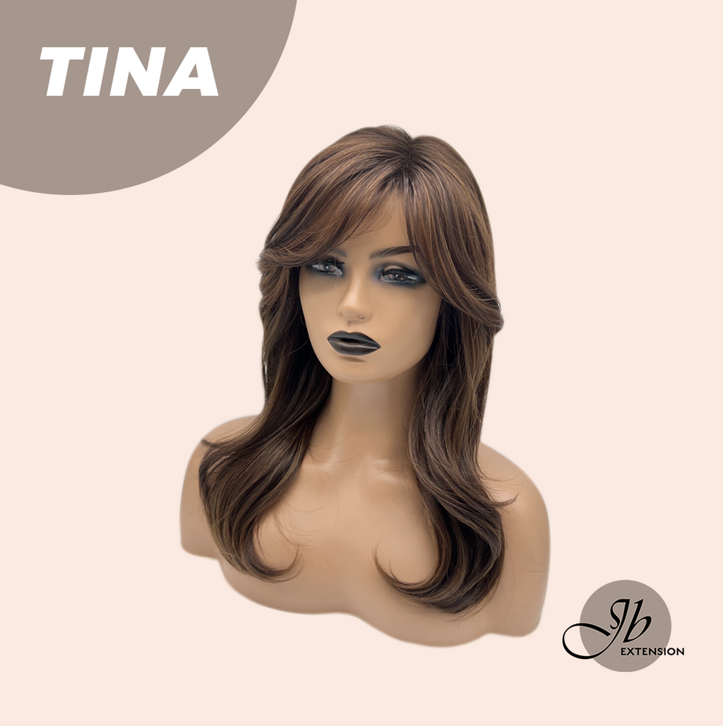 [PRE-ORDER] JBEXTENSION 18 Inches Brown Mocha Curly Women Fashion Full Machine Wig TINA【PLUS PERMATEASE】【BENDY EAR TABS】