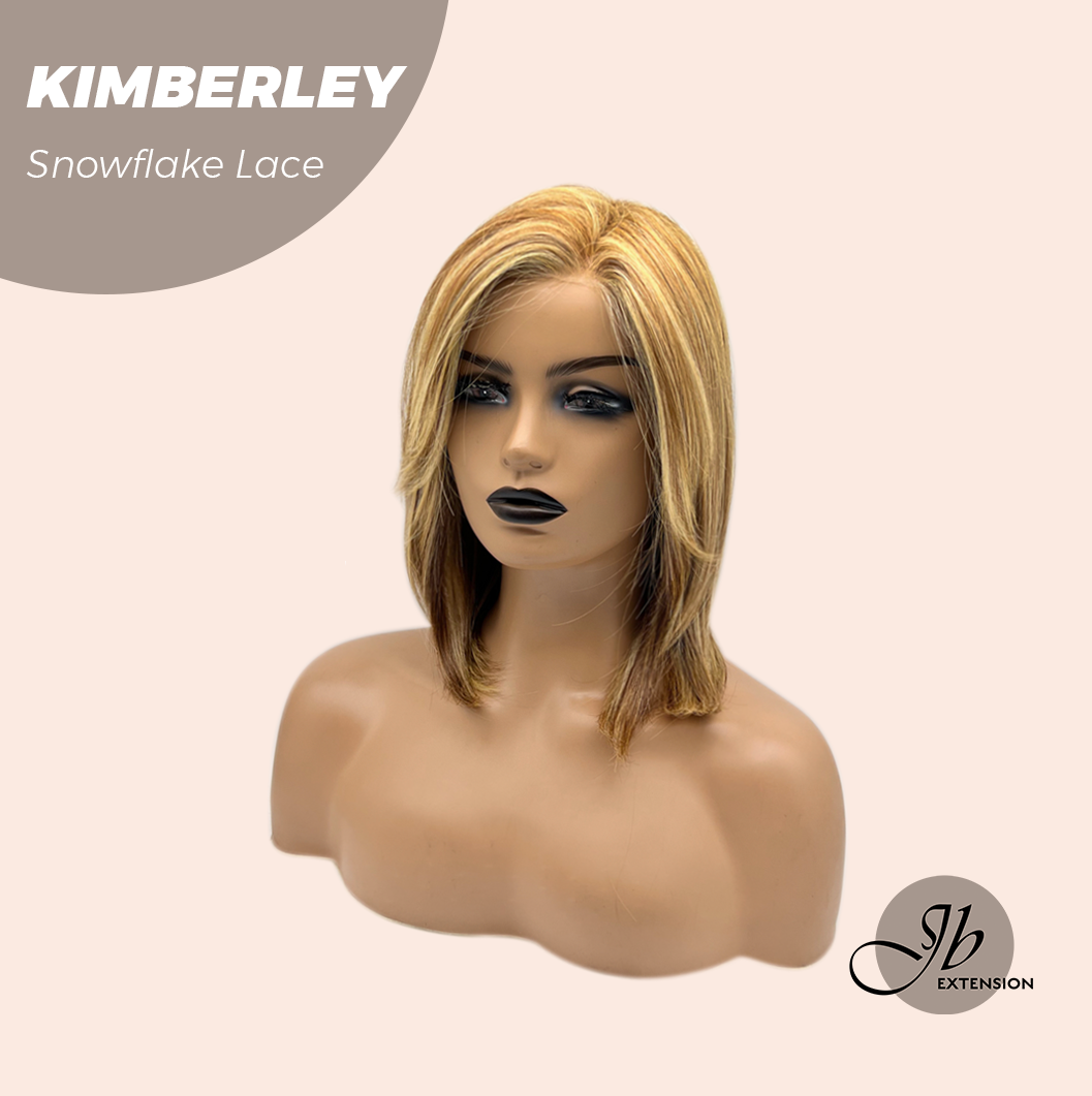HOT OF SEASON - 14 Inches Honey Blonde Pre-Cut Snowflake Lace Frontlace Glueless Wig KIMBERLEY【PERMATEASE】【BENDY EAR TABS】