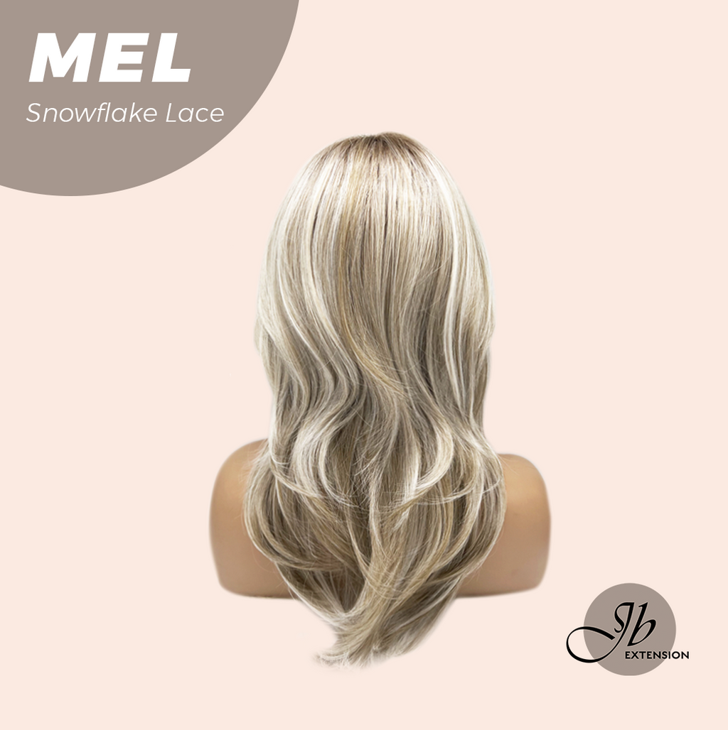 JBEXTENSION 20 Inches Ash Blonde Curly Pre-Cut Snowflake Lace Frontlace Glueless Wig MEL【PERMATEASE】【BENDY EAR TABS】- S/M