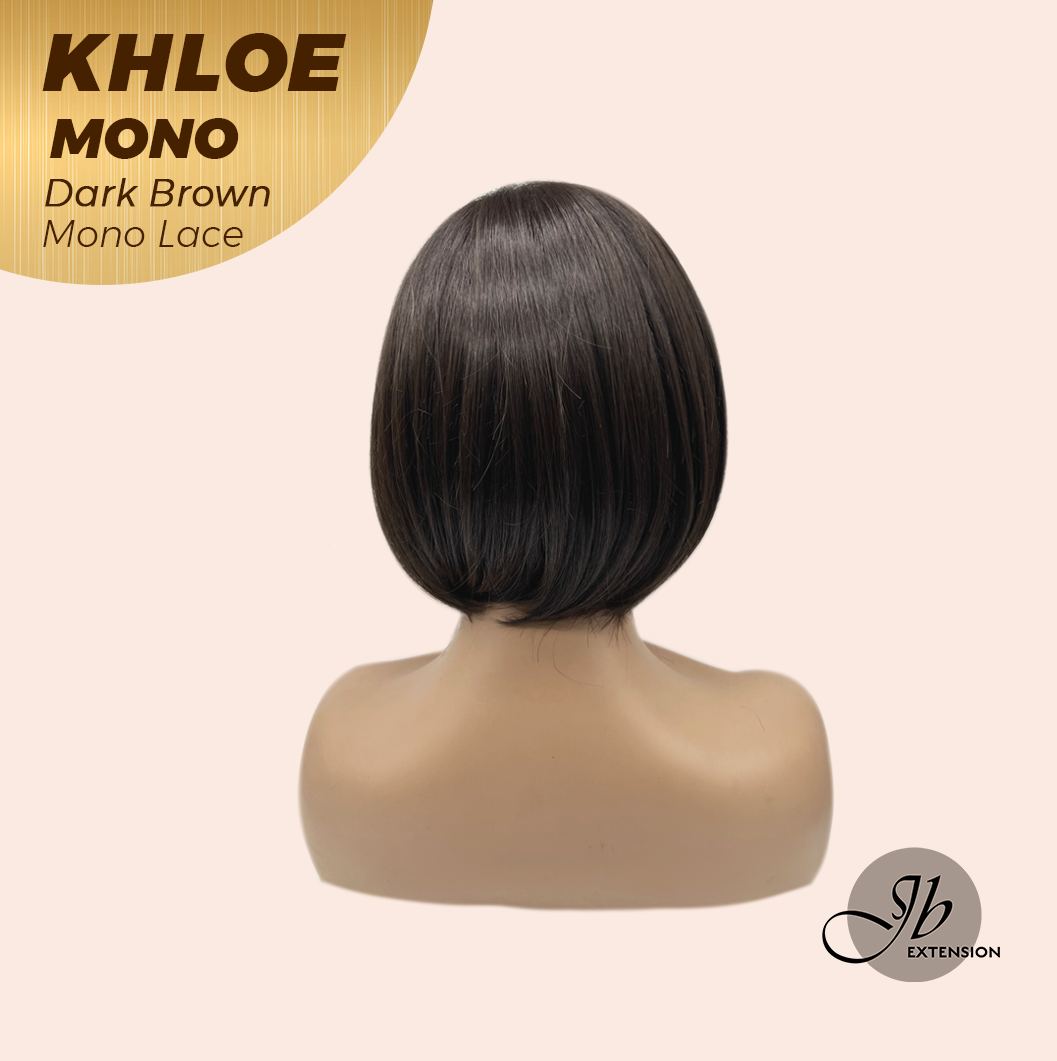 [PRE-ORDER] JBEXTENSION KHLOE MONO Monofilament Handmade Wig 6X5 Full Monofilament Hand Tied Top Wig 12 Inches Bob Cut Dark Brown Mono Lace Handmade Futura Fiber Wig With Anti-slip Silicone Strips Glueless Wig KHLOE MONO DARK BROWN【BENDY EAR TABS】