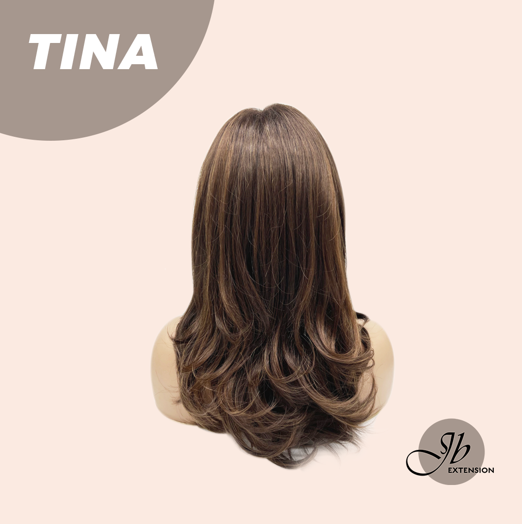 [PRE-ORDER] JBEXTENSION 18 Inches Brown Mocha Curly Women Fashion Full Machine Wig TINA【PLUS PERMATEASE】【BENDY EAR TABS】