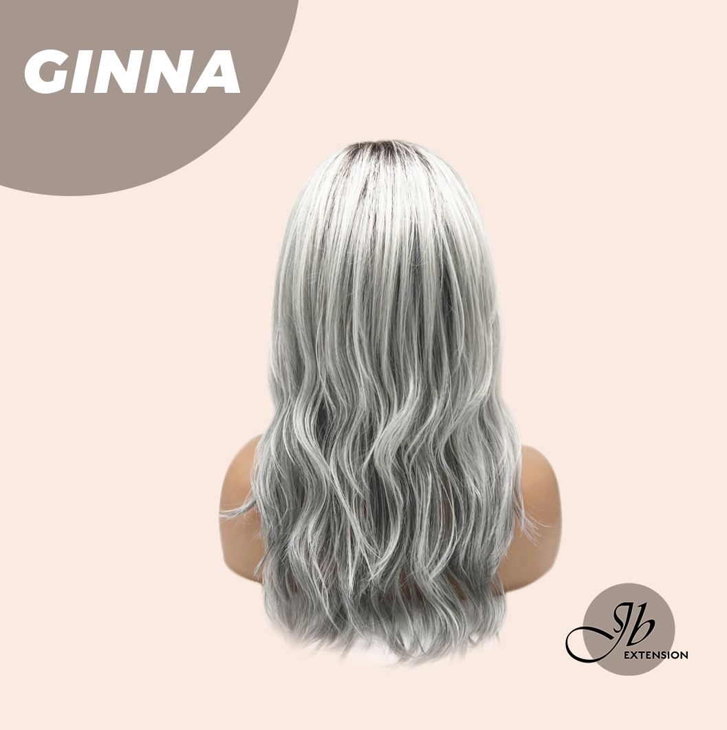 JBEXTENSION 19 Inches Grey Women Fashion Full Machine Wig GINNA【PLUS PERMATEASE】【BENDY EAR TABS】