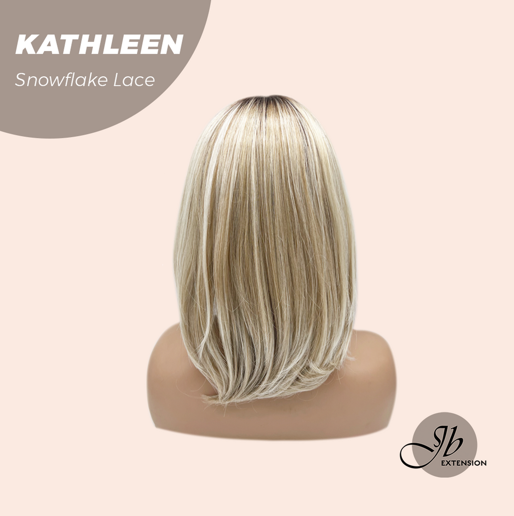 [PRE-ORDER] JBEXTENSION 15 Inches Mix Blonde Pre-Cut T Part Snowflake Lace Frontlace Glueless Wig KATHLEEN【BENDY EAR TABS】