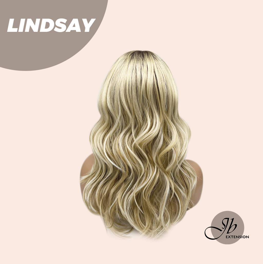 JBEXTENSION 18 Inches Curly Blonde Women Fashion Full Machine Wig LINDSAY【PLUS PERMATEASE】【BENDY EAR TABS】
