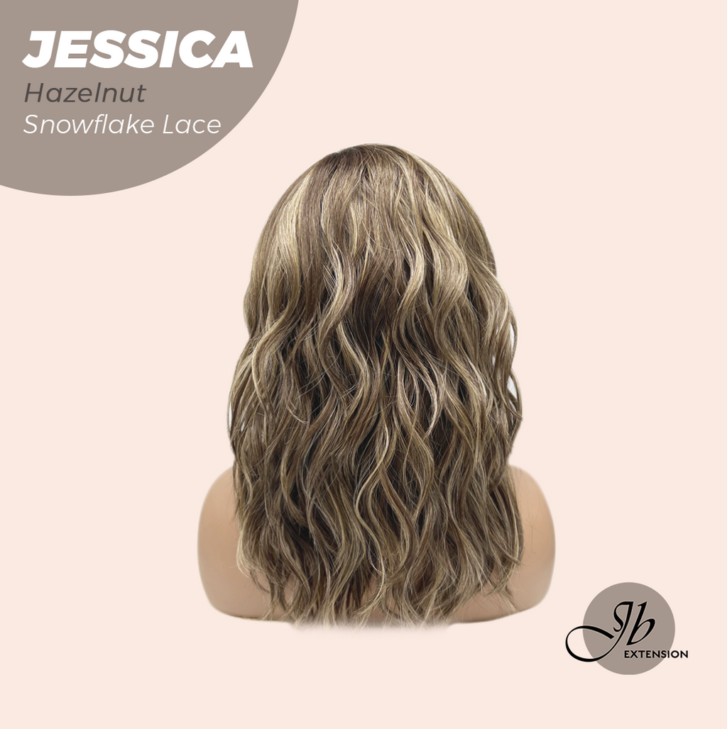 [PRE-ORDER] JBEXTENSION 16 Inches Hazelnut Curly Pre-Cut Side Part Snowflake Lace Frontlace Glueless Wig JESSICA HAZELNUT【BENDY EAR TABS】