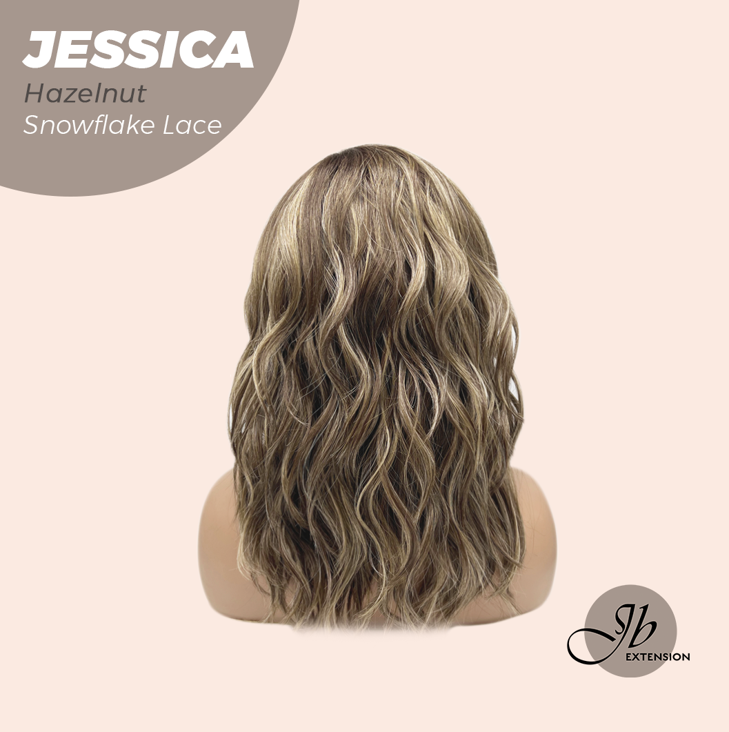 [PRE-ORDER] JBEXTENSION 16 Inches Hazelnut Curly Pre-Cut Side Part Snowflake Lace Frontlace Glueless Wig JESSICA HAZELNUT【BENDY EAR TABS】