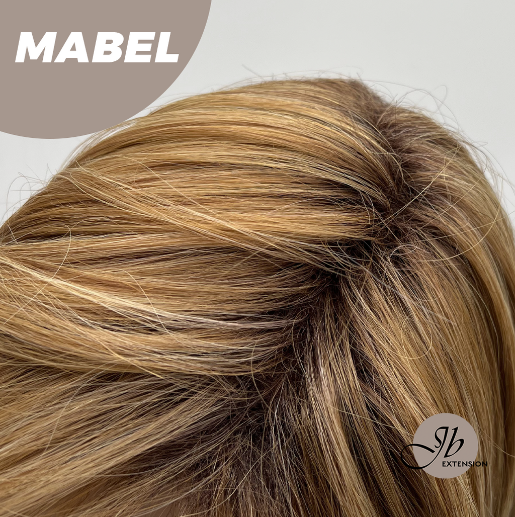 JBEXTENSION 8 Inches Dark Honey Blonde Women Fashion Full Machine Wig MABEL【PLUS PERMATEASE】【BENDY EAR TABS】