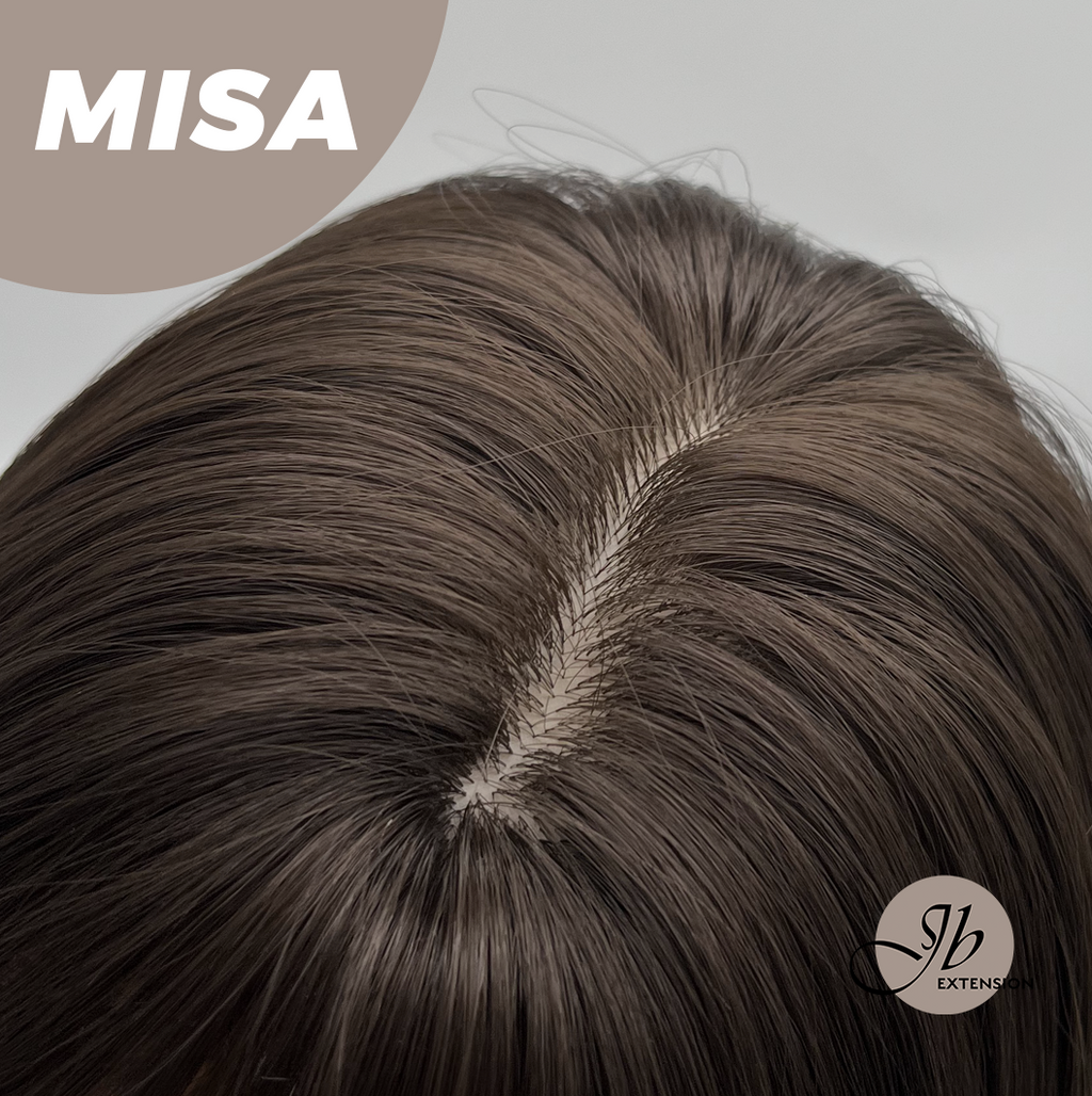 JBEXTENSION 16 Inches Cold Brown Wig With Bangs MISA