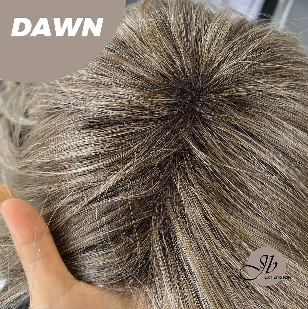 JBEXTENSION 14 Inches Ash Grey Women Fashion Full Machine Wig DAWN【PLUS PERMATEASE】【BENDY EAR TABS】