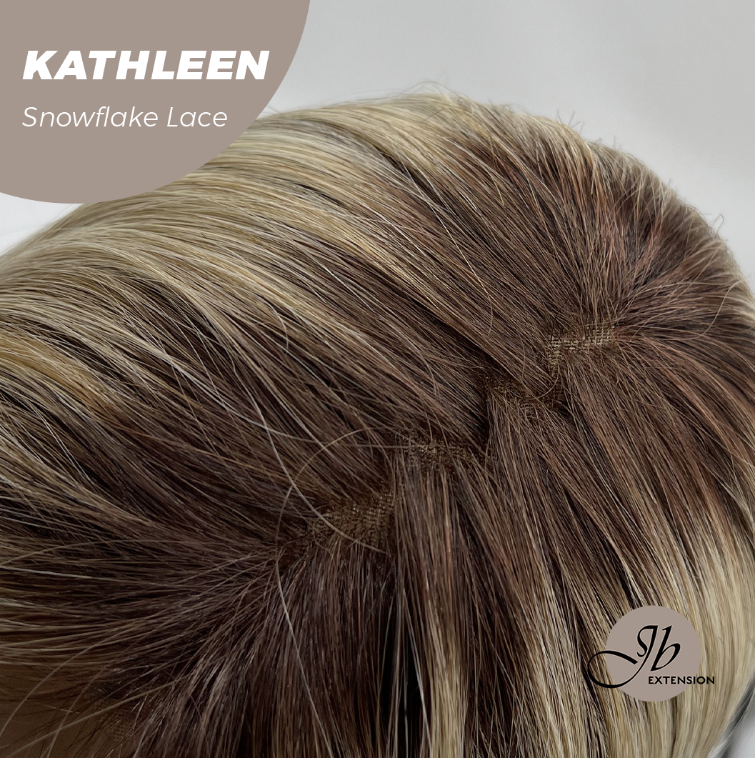 [PRE-ORDER] JBEXTENSION 15 Inches Mix Blonde Pre-Cut T Part Snowflake Lace Frontlace Glueless Wig KATHLEEN【BENDY EAR TABS】