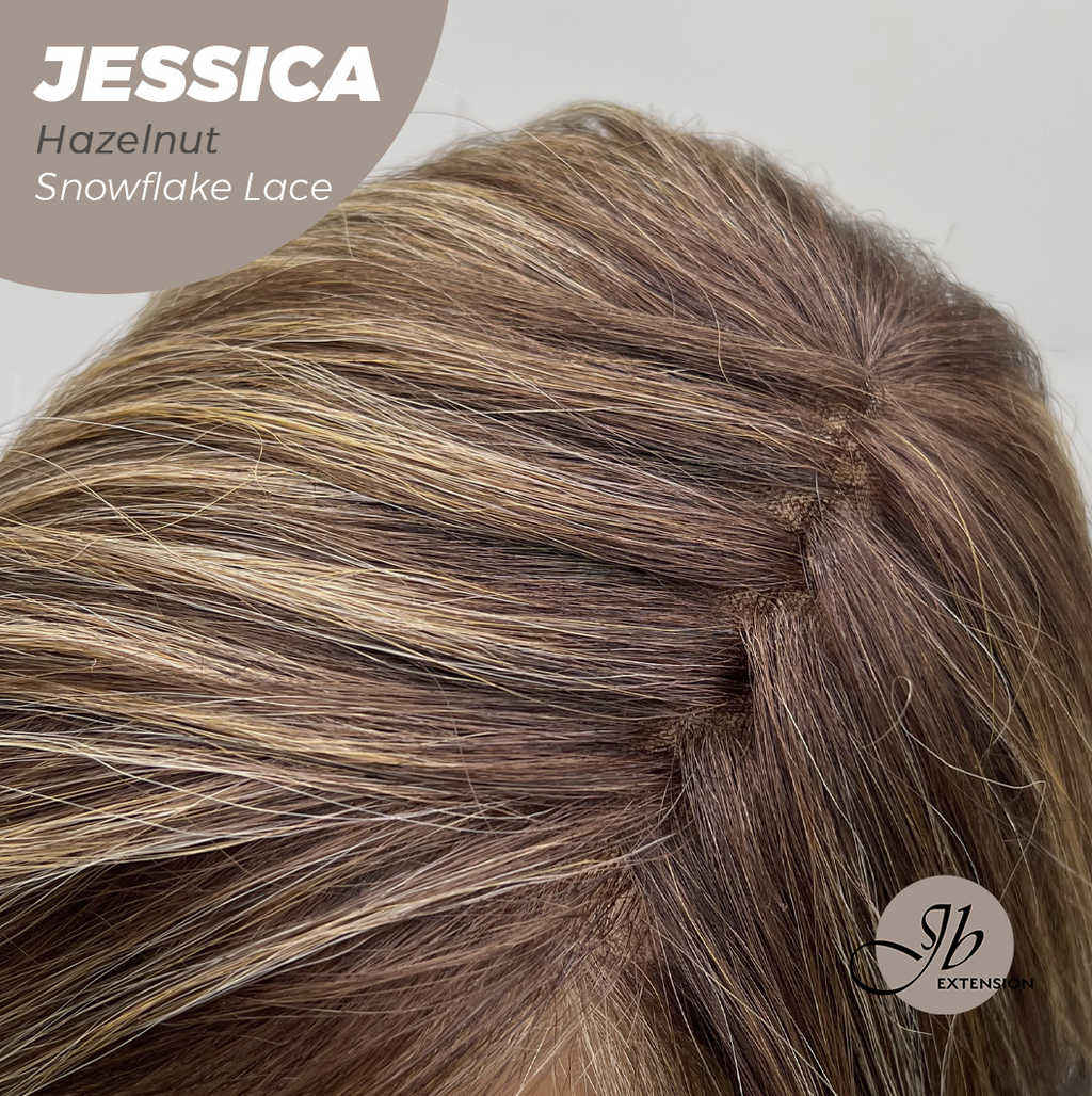 [PRE-ORDER] JBEXTENSION 16 Inches Hazelnut Curly Pre-Cut Side Part Snowflake Lace Frontlace Glueless Wig JESSICA HAZELNUT【BENDY EAR TABS】