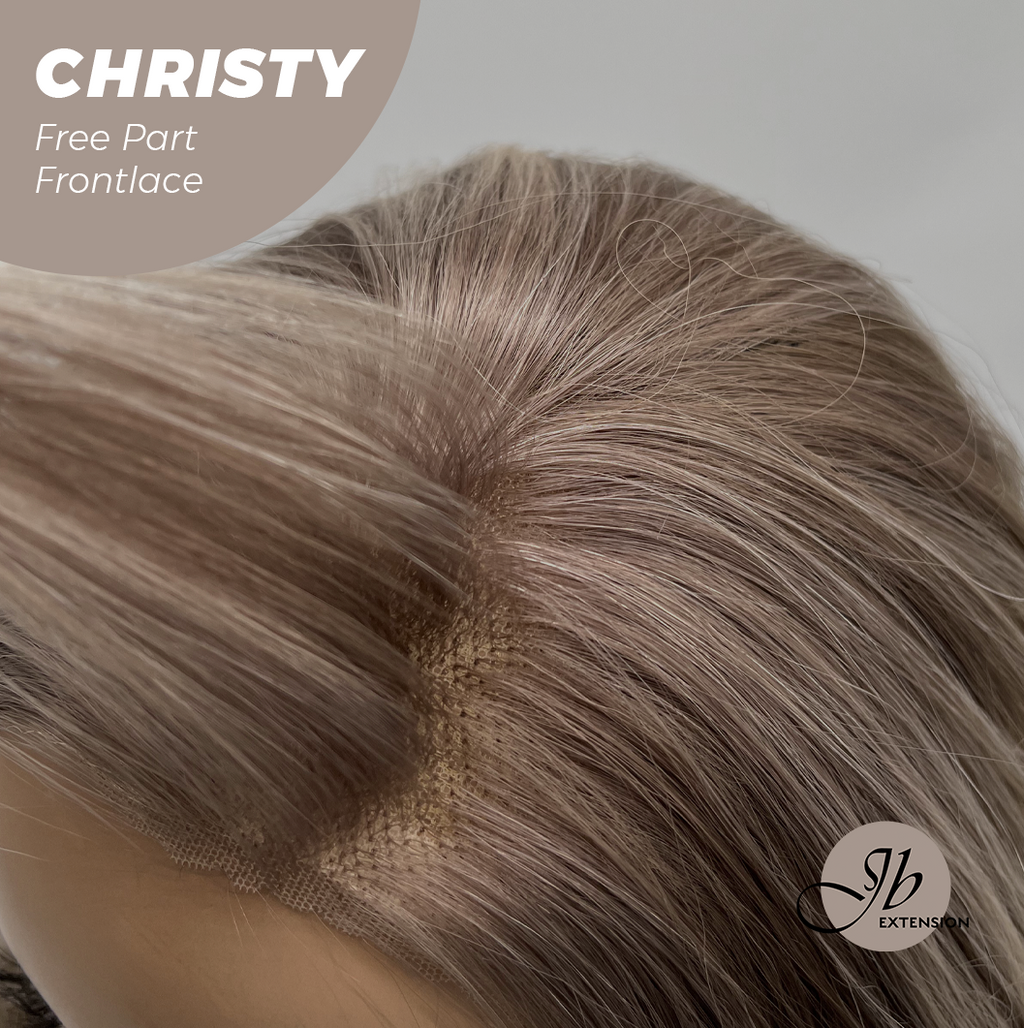 JBEXTENSION 22 Inches Mix Blonde Wave Fiber X, Tangle Less Pre-Cut Free Part Frontlace Glueless Wig CHRISTY【FIBER X】