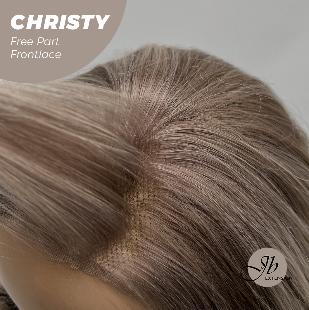 JBEXTENSION 22 Inches Mix Blonde Wave Fiber X, Tangle Less Pre-Cut Free Part Frontlace Glueless Wig CHRISTY【FIBER X】