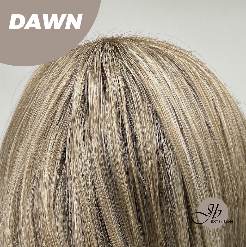 JBEXTENSION 14 Inches Ash Grey Women Fashion Full Machine Wig DAWN【PLUS PERMATEASE】【BENDY EAR TABS】