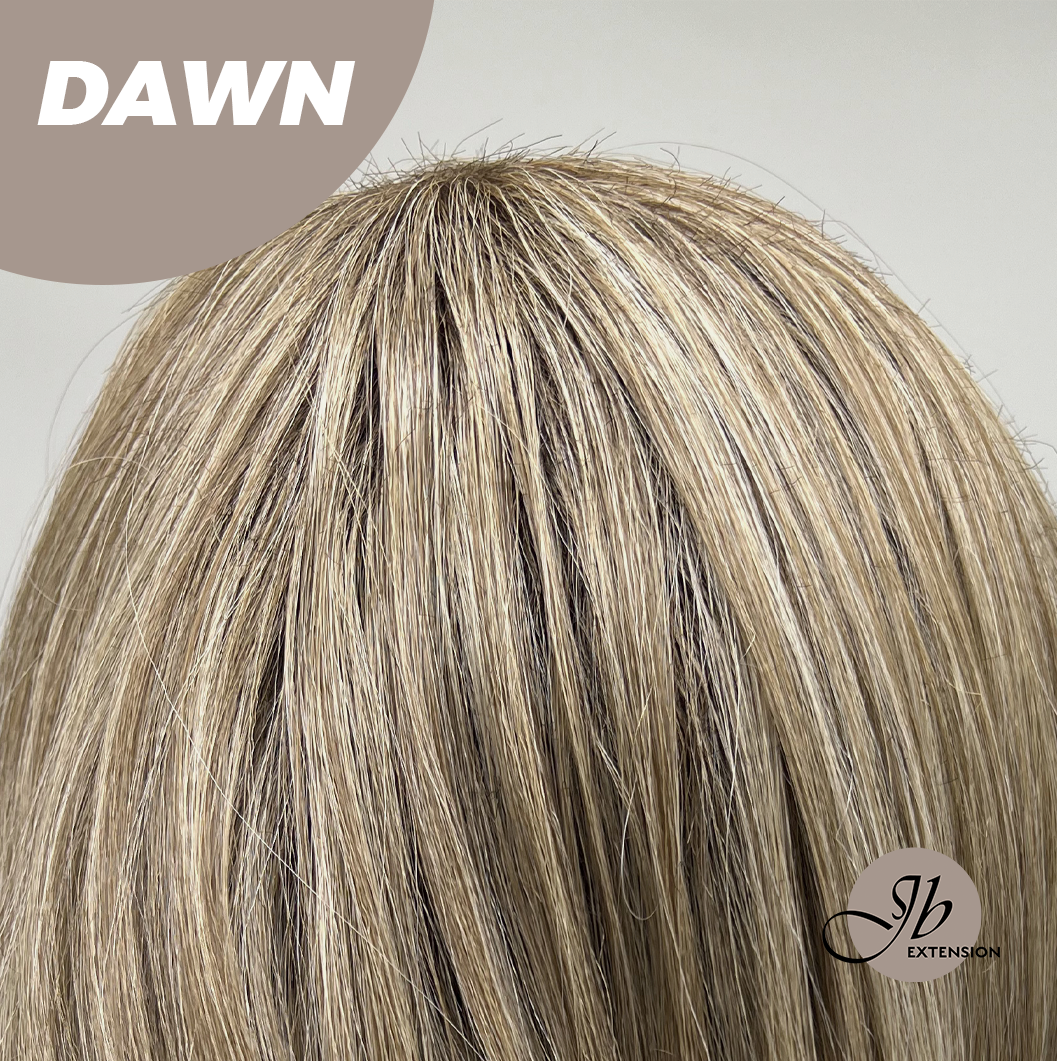 JBEXTENSION 14 Inches Ash Grey Women Fashion Full Machine Wig DAWN【PLUS PERMATEASE】【BENDY EAR TABS】