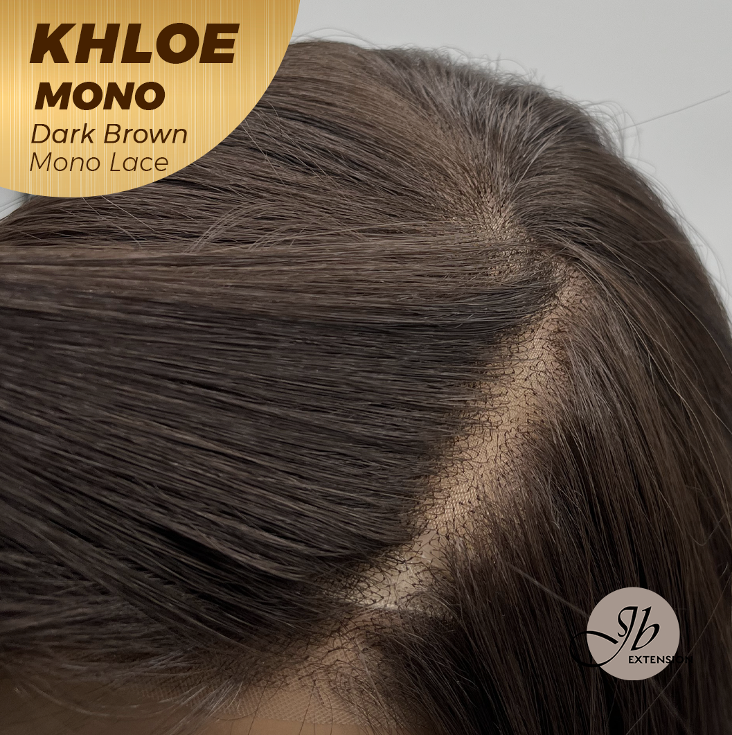 [PRE-ORDER] JBEXTENSION KHLOE MONO Monofilament Handmade Wig 6X5 Full Monofilament Hand Tied Top Wig 12 Inches Bob Cut Dark Brown Mono Lace Handmade Futura Fiber Wig With Anti-slip Silicone Strips Glueless Wig KHLOE MONO DARK BROWN【BENDY EAR TABS】