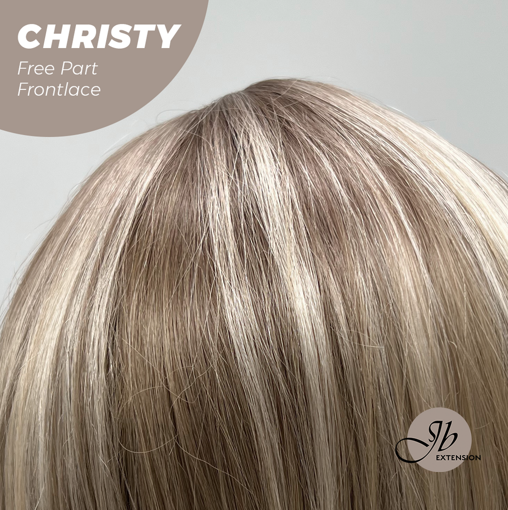 JBEXTENSION 22 Inches Mix Blonde Wave Fiber X, Tangle Less Pre-Cut Free Part Frontlace Glueless Wig CHRISTY【FIBER X】