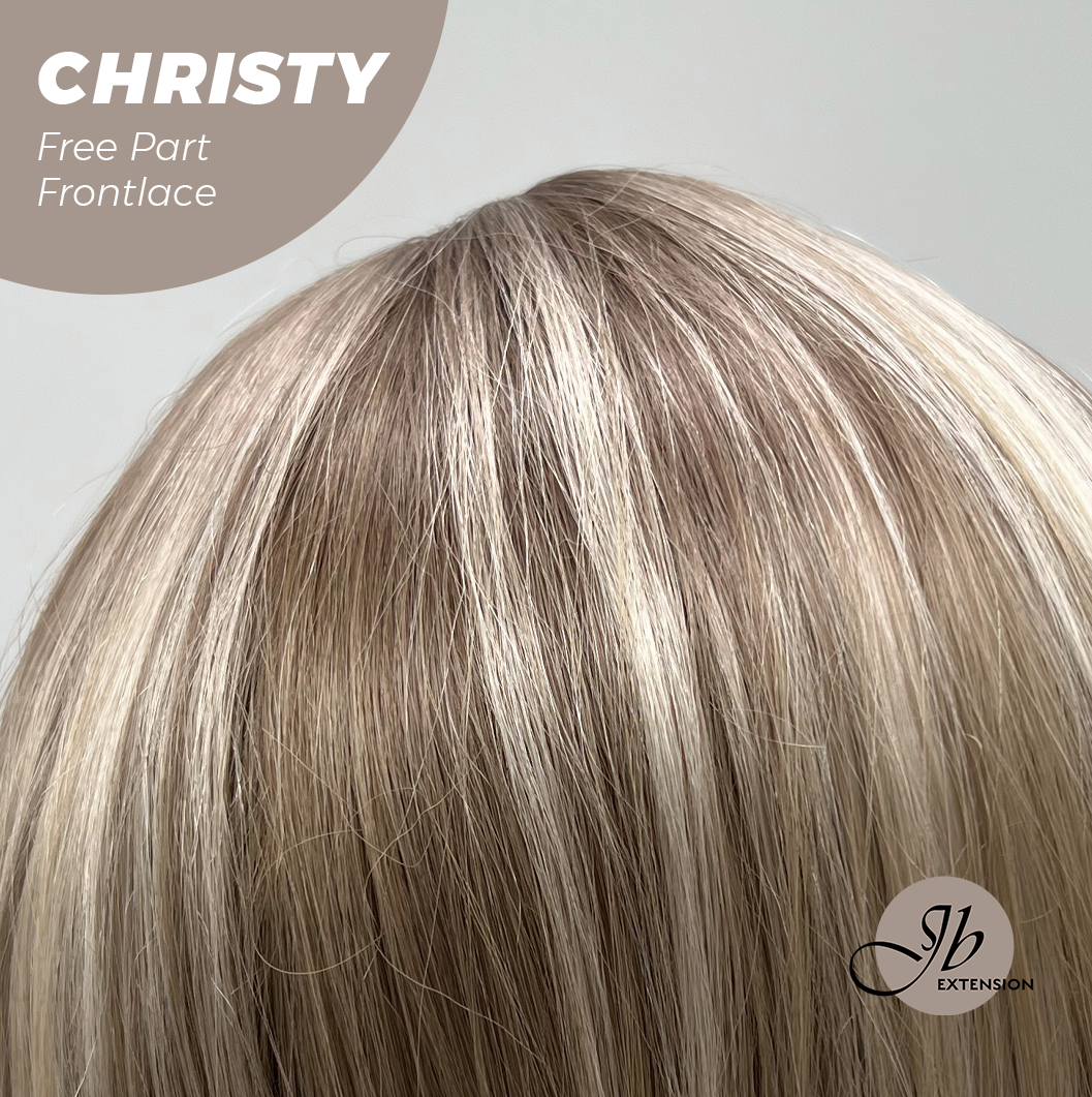 JBEXTENSION 22 Inches Mix Blonde Wave Fiber X, Tangle Less Pre-Cut Free Part Frontlace Glueless Wig CHRISTY【FIBER X】