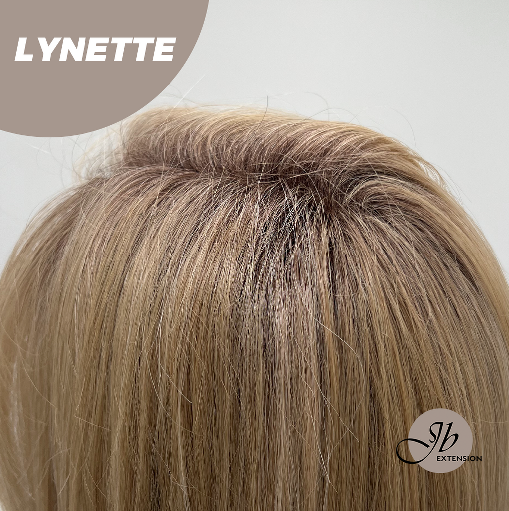 JBEXTENSION 14 Inches Honey Blonde Women Fashion Full Machine Wig LYNETTE【PLUS PERMATEASE】【BENDY EAR TABS】