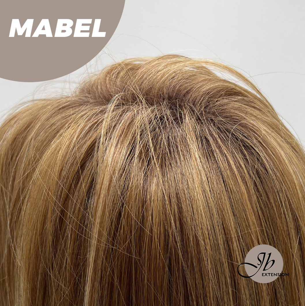 JBEXTENSION 8 Inches Dark Honey Blonde Women Fashion Full Machine Wig MABEL【PLUS PERMATEASE】【BENDY EAR TABS】