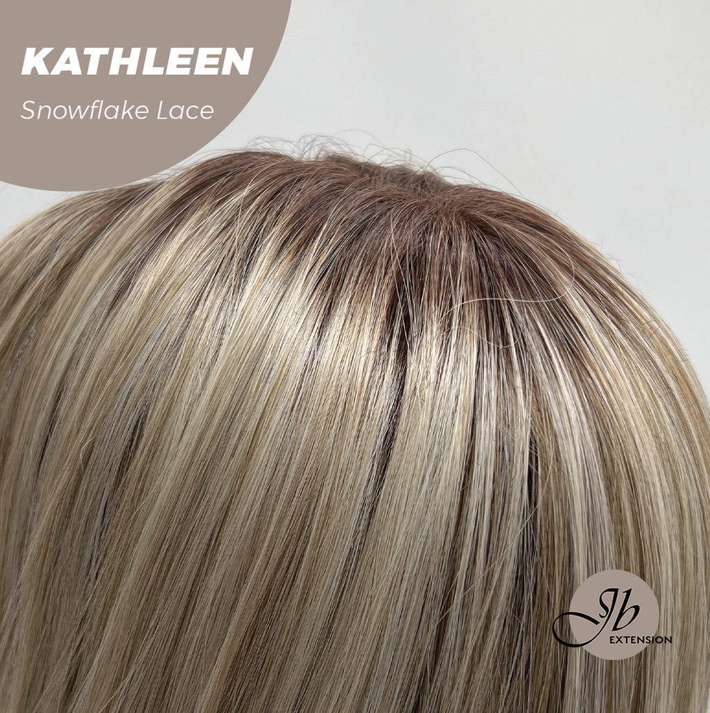 [PRE-ORDER] JBEXTENSION 15 Inches Mix Blonde Pre-Cut T Part Snowflake Lace Frontlace Glueless Wig KATHLEEN【BENDY EAR TABS】