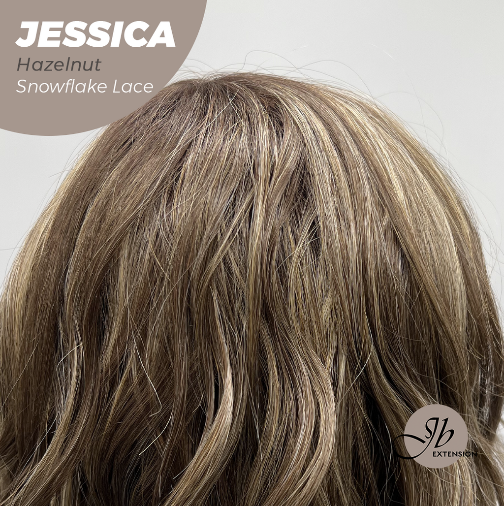 [PRE-ORDER] JBEXTENSION 16 Inches Hazelnut Curly Pre-Cut Side Part Snowflake Lace Frontlace Glueless Wig JESSICA HAZELNUT【BENDY EAR TABS】