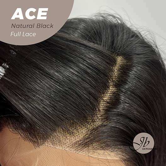 JBEXTENSION 28 Inches Natural Black Long Straight HD Transparent 360 Lace Front Wigs Pre-Plucked Hair Glueless 180% Density Full Lace Hair Glueless Wigs For Thinning Hair ACE NATURAL BLACK