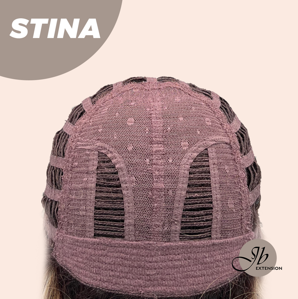 JBEXTENSION 14 Inches Wave Ash Caramel Blonde Women Fashion Full Machine Wig STINA【PLUS PERMATEASE】【BENDY EAR TABS】