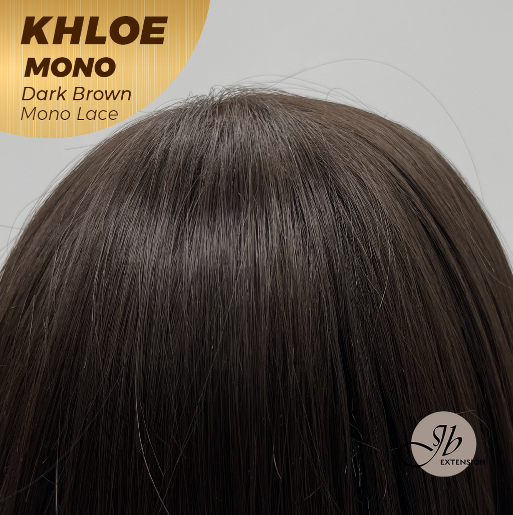 [PRE-ORDER] JBEXTENSION KHLOE MONO Monofilament Handmade Wig 6X5 Full Monofilament Hand Tied Top Wig 12 Inches Bob Cut Dark Brown Mono Lace Handmade Futura Fiber Wig With Anti-slip Silicone Strips Glueless Wig KHLOE MONO DARK BROWN【BENDY EAR TABS】