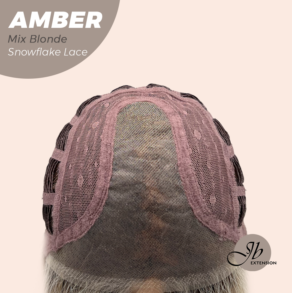 [PRE-ORDER] JBEXTENSION 21 Inches Straight Mix Blonde Pre-Cut T Part Snowflake Lace Frontlace Glueless Wig AMBER MIX BLONDE【BENDY EAR TABS】