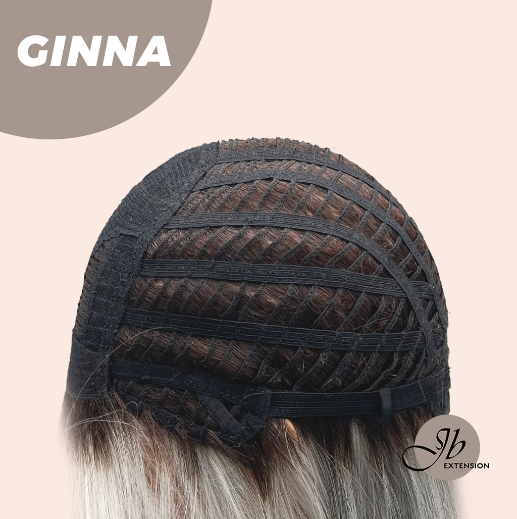 JBEXTENSION 19 Inches Grey Women Fashion Full Machine Wig GINNA【PLUS PERMATEASE】【BENDY EAR TABS】
