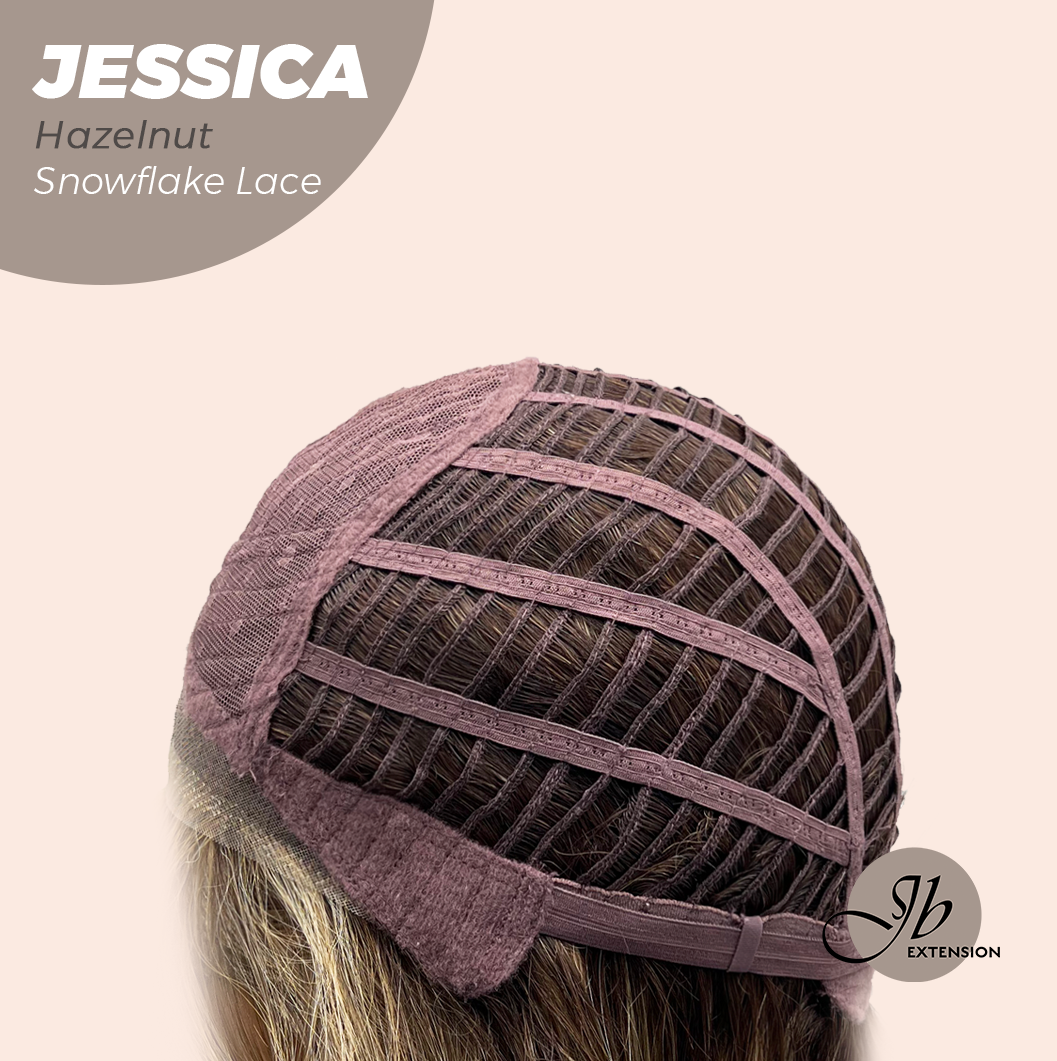 [PRE-ORDER] JBEXTENSION 16 Inches Hazelnut Curly Pre-Cut Side Part Snowflake Lace Frontlace Glueless Wig JESSICA HAZELNUT【BENDY EAR TABS】