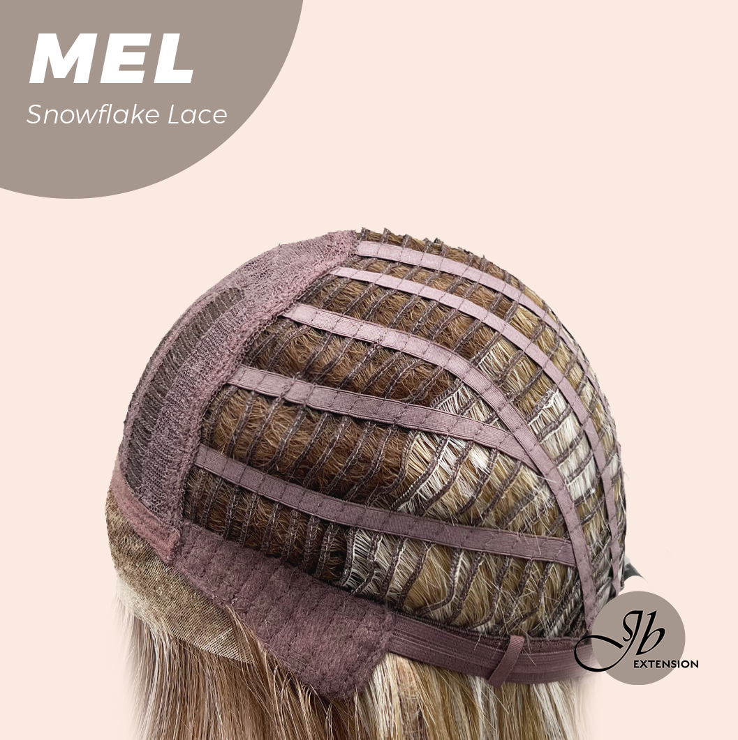 JBEXTENSION 20 Inches Ash Blonde Curly Pre-Cut Snowflake Lace Frontlace Glueless Wig MEL【PERMATEASE】【BENDY EAR TABS】- M/L