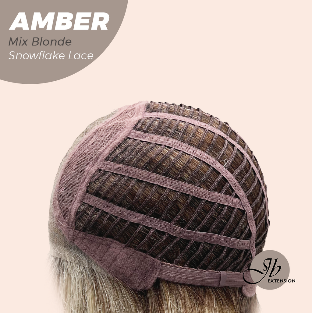 [PRE-ORDER] JBEXTENSION 21 Inches Straight Mix Blonde Pre-Cut T Part Snowflake Lace Frontlace Glueless Wig AMBER MIX BLONDE【BENDY EAR TABS】