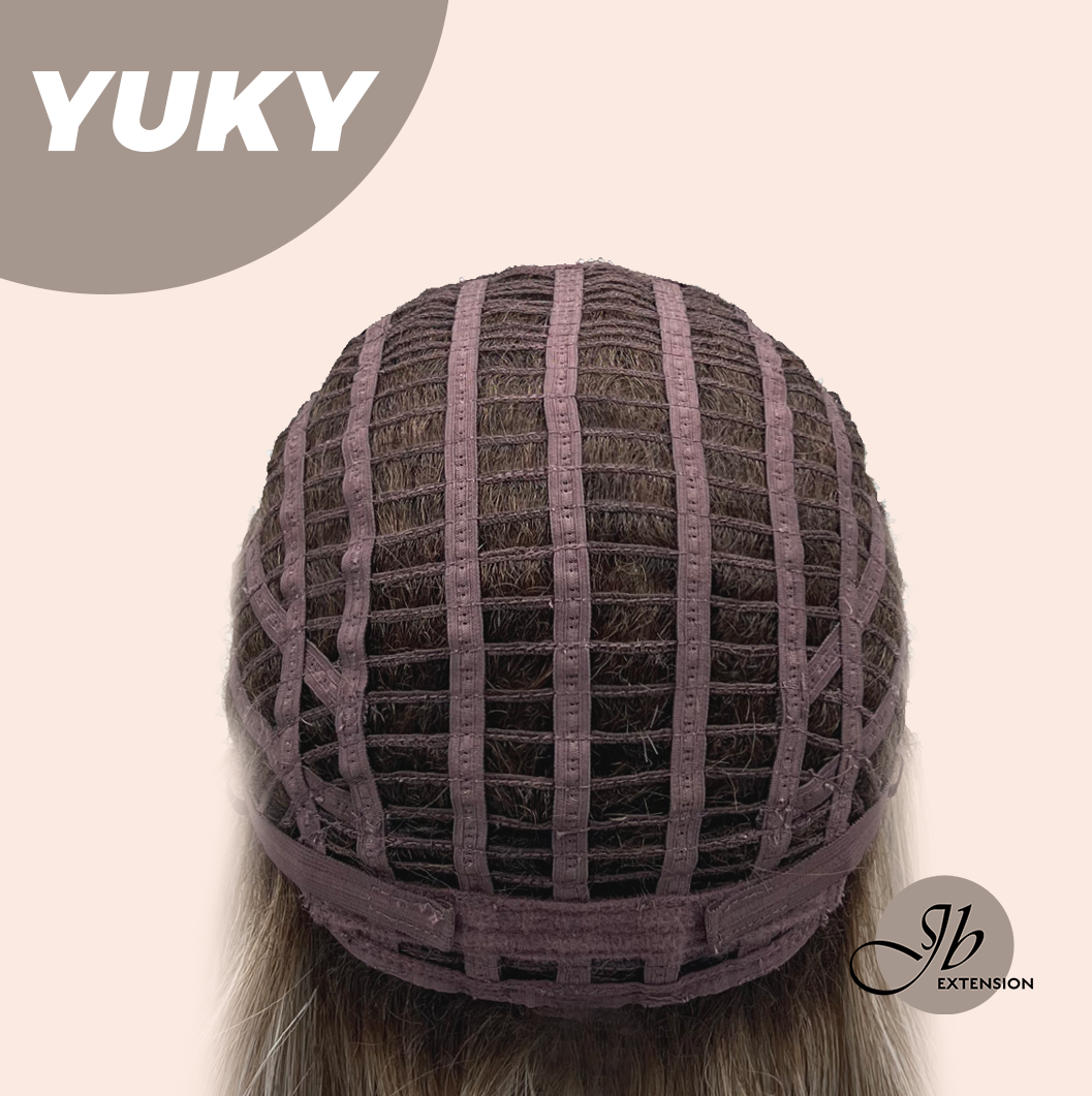 JBEXTENSION 14 Inches Ash Blonde White Wig Women Fashion Full Machine Wig YUKY【PLUS PERMATEASE】【BENDY EAR TABS】