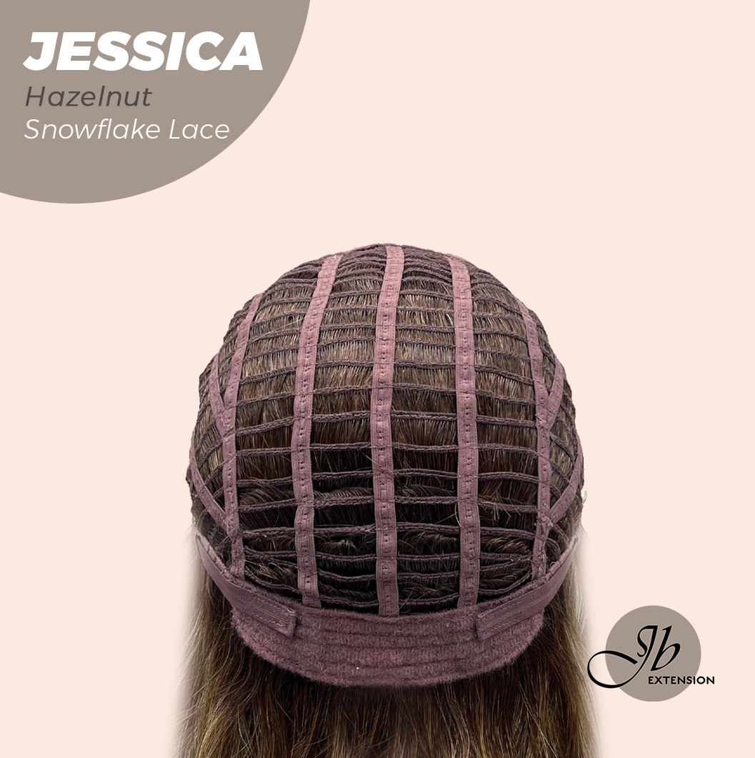 [PRE-ORDER] JBEXTENSION 16 Inches Hazelnut Curly Pre-Cut Side Part Snowflake Lace Frontlace Glueless Wig JESSICA HAZELNUT【BENDY EAR TABS】