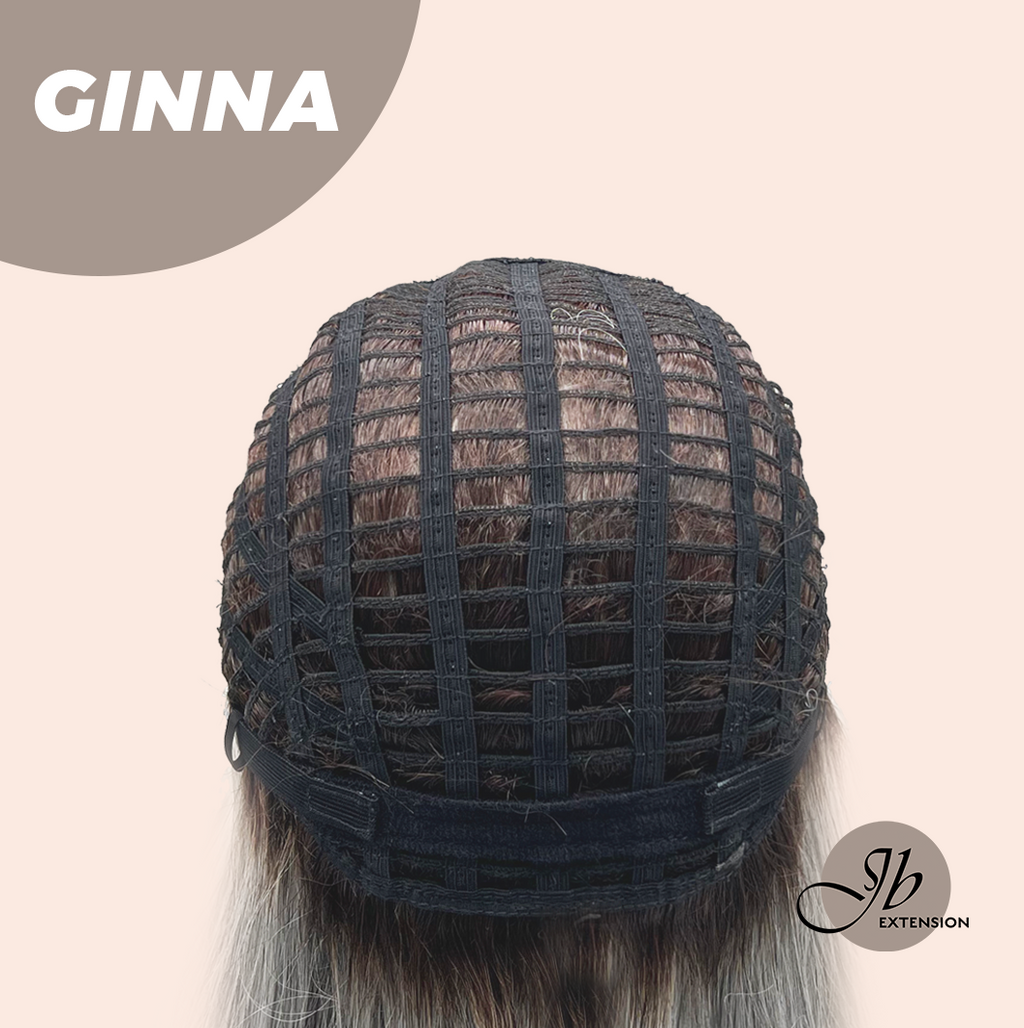 JBEXTENSION 19 Inches Grey Women Fashion Full Machine Wig GINNA【PLUS PERMATEASE】【BENDY EAR TABS】