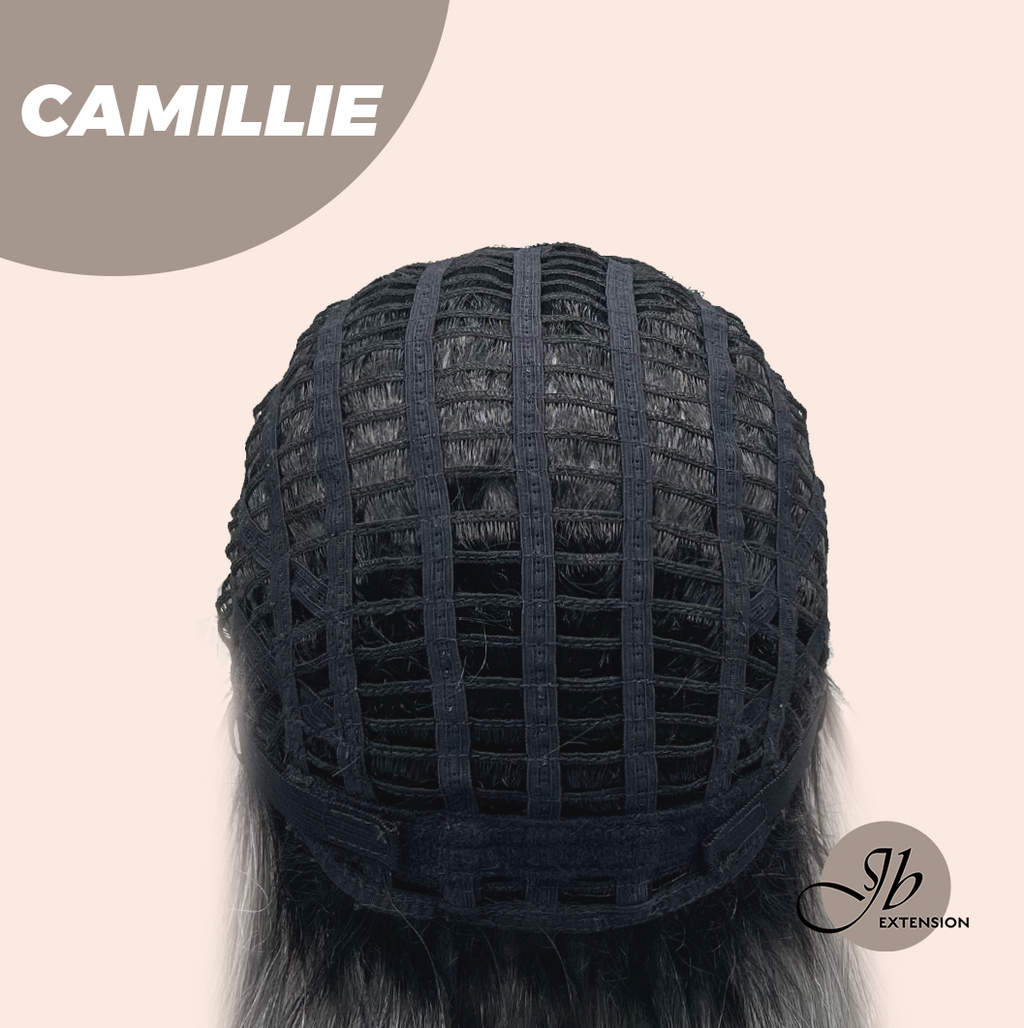 JBEXTENSION 14 Inches Grey Silver with Dark Root Women Fashion Full Machine Wig CAMILLIE【PLUS PERMATEASE】【BENDY EAR TABS】